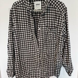 Aerie Plaid Shirt in Black and White